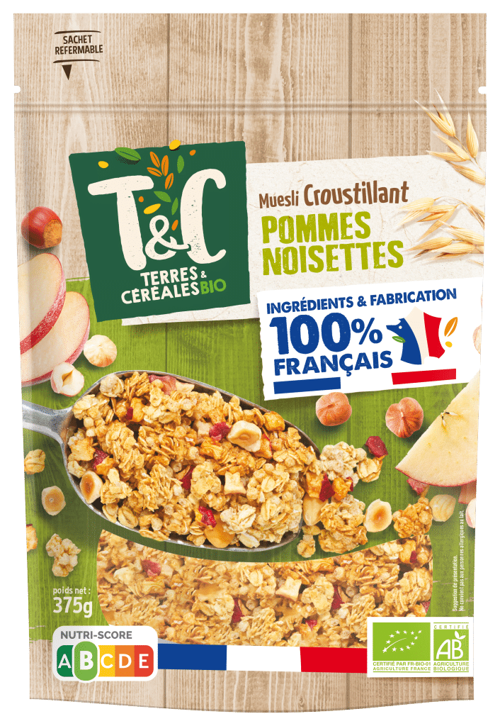 Muesli croustillant pomme noisette 100% France
