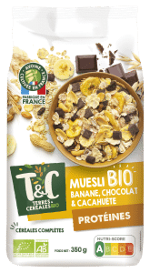 Muesli banane chocolat cacahuète