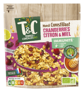 Muesli croustillant cranberries citron & miel